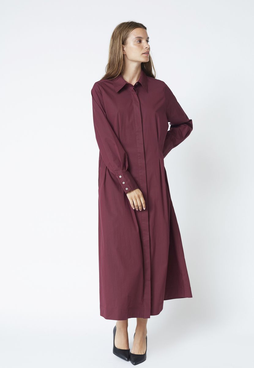 CO´COUTURE PoppyCC Shirt Long Dress Winered