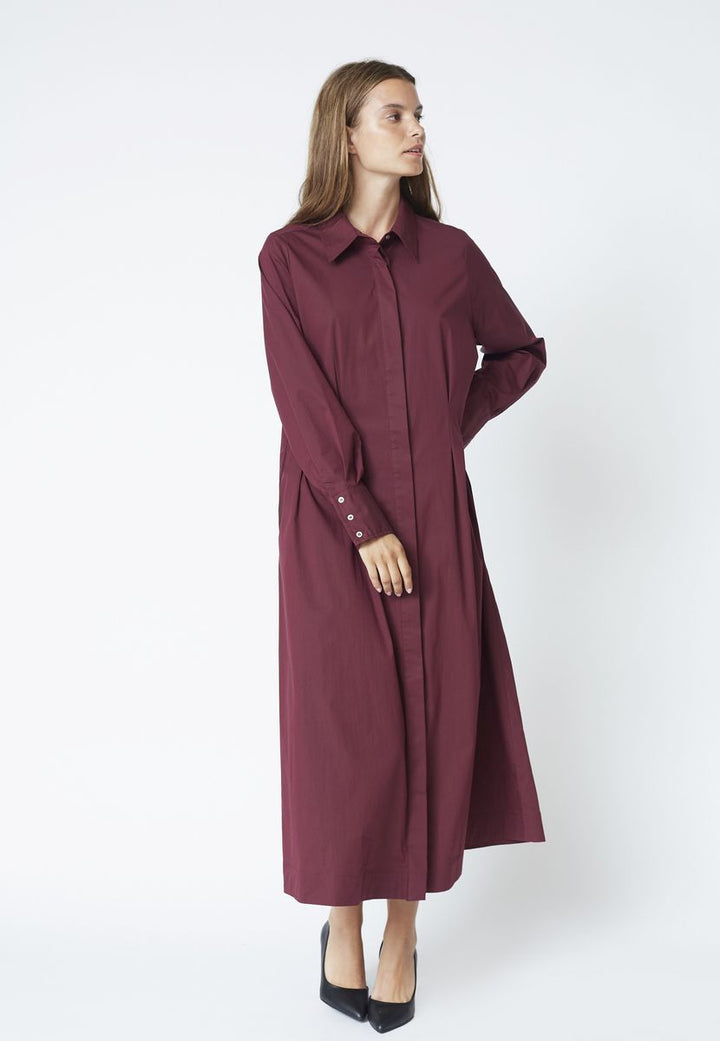 CO´COUTURE PoppyCC Shirt Long Dress Winered