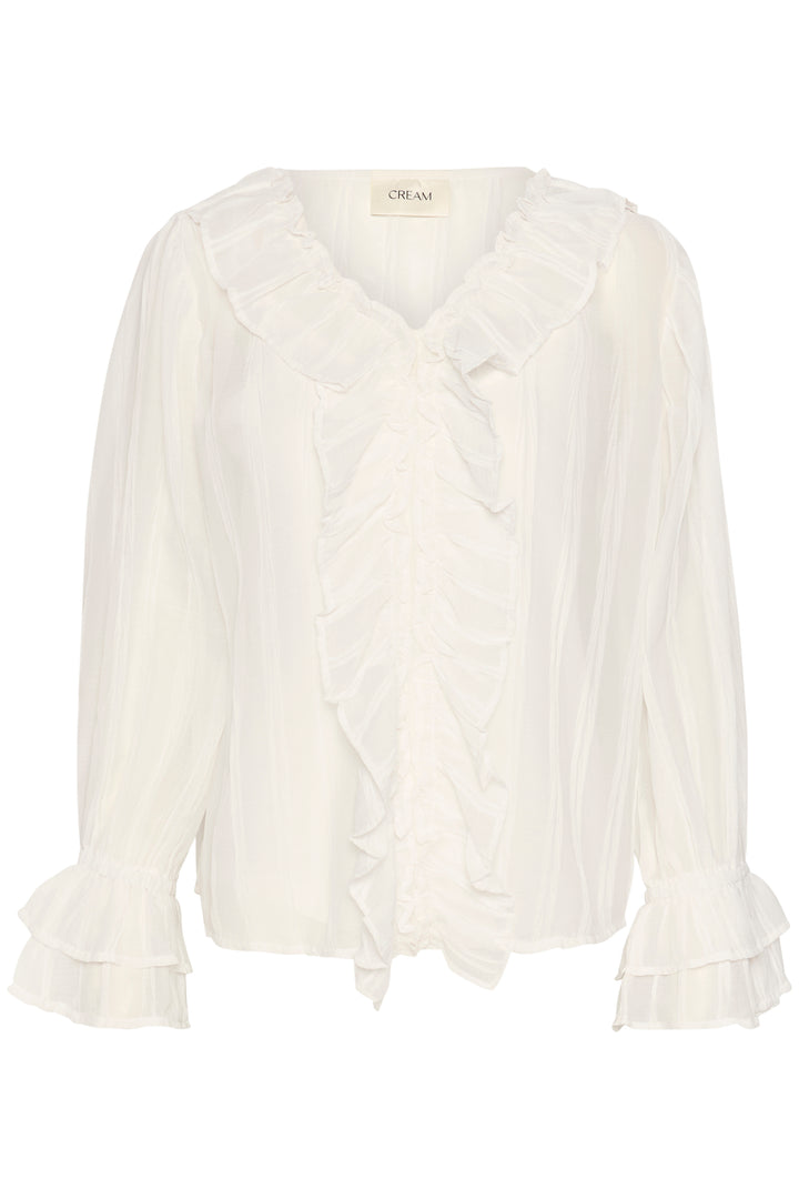 CREAM CRSadia Flounce Blouse Snow White