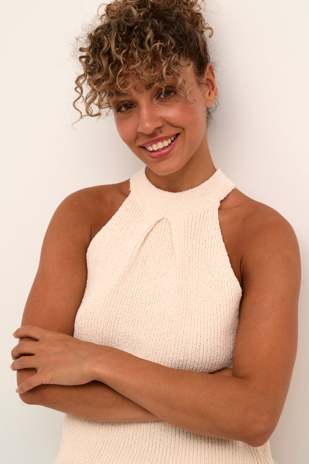 CREAM CRHami Knit Pullover Top Eggnog