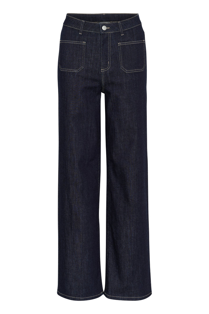 KAFFE KAcansu Karla Flared Jeans Dark Blue Denim