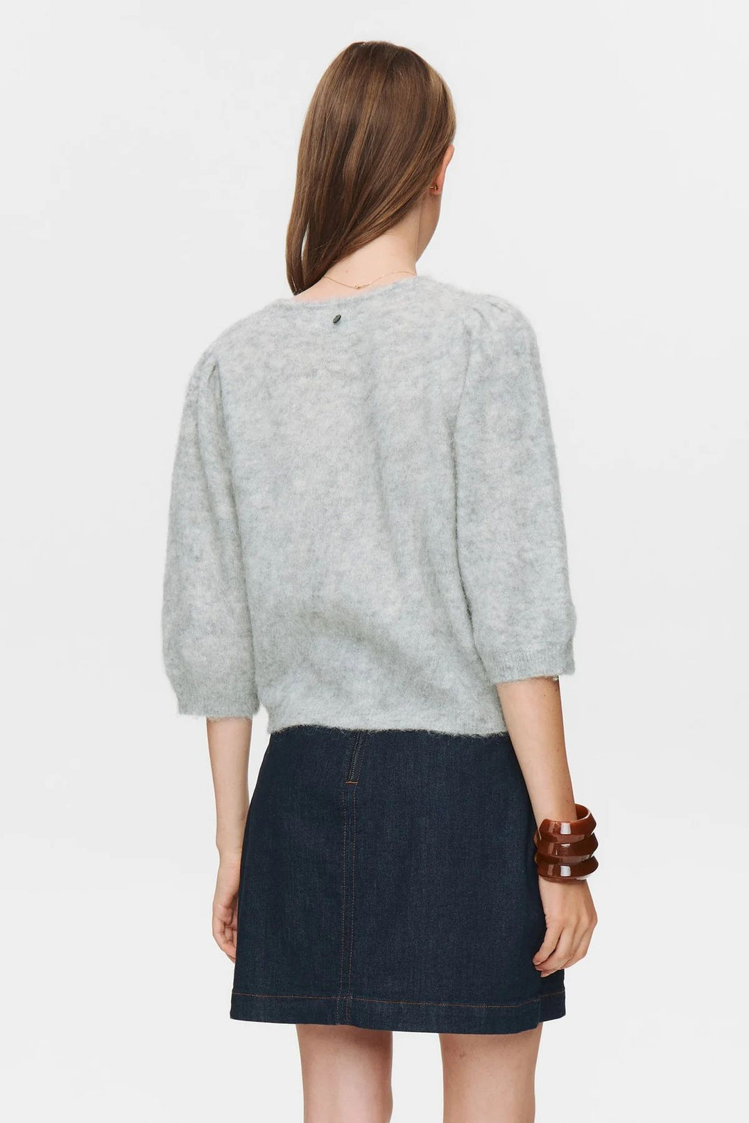 NÜMPH NUSURI BRUSHED SS Cardigan Light Grey