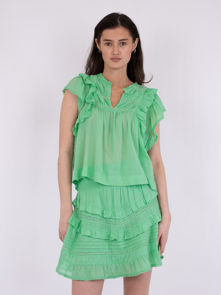 NEO NOIR Jayla S Voile Top Apple Green