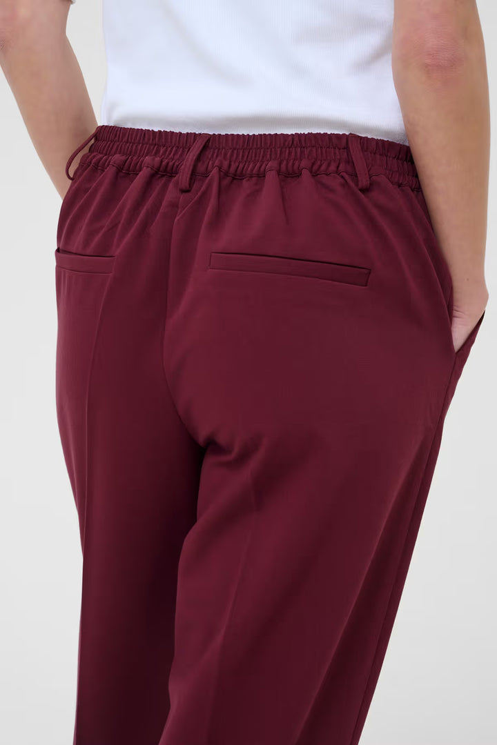 KAFFE KAsakura HW Cropped Pants Windsor Wine