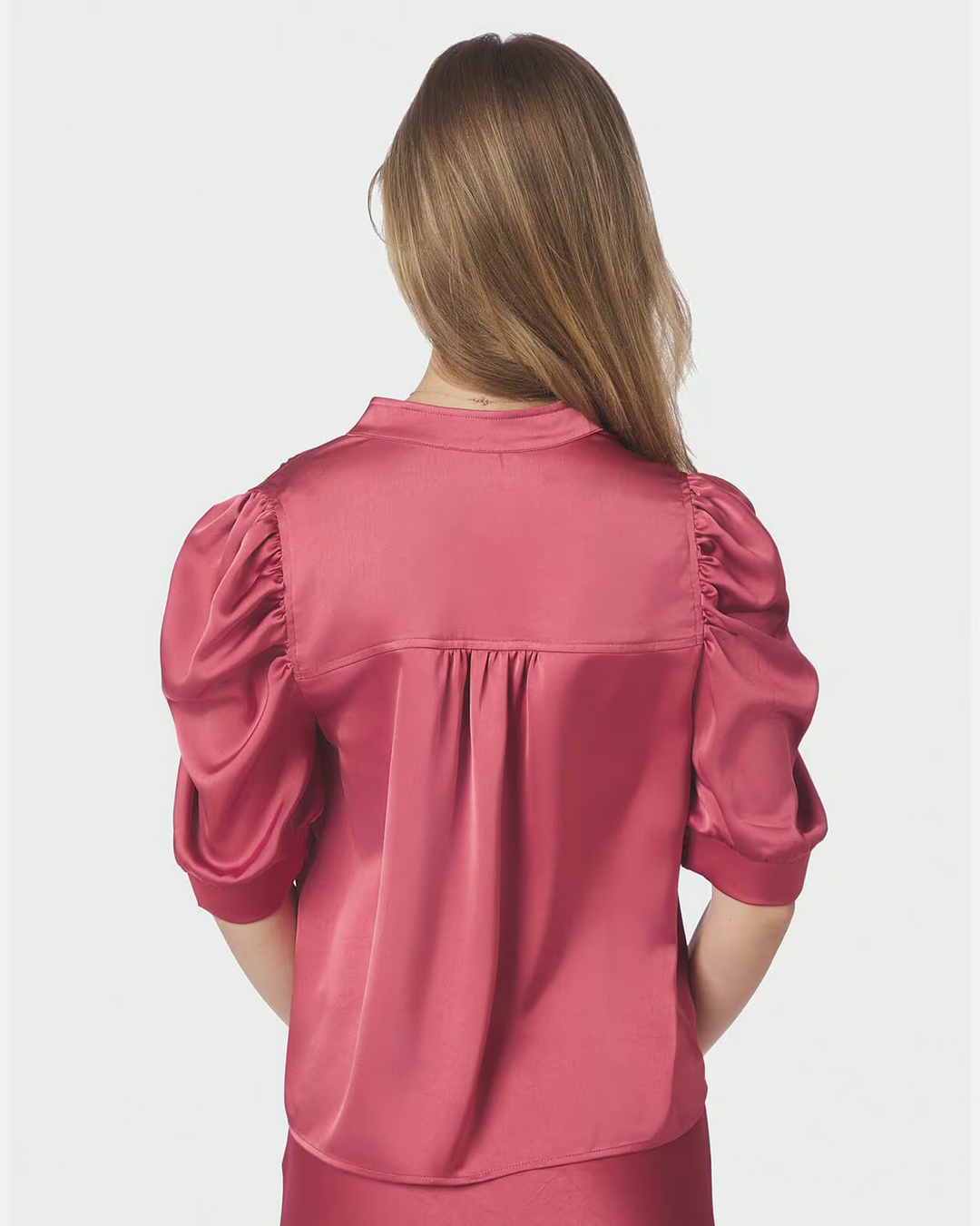 NEO NOIR Roella Heavy Sateen Blouse Cherry Pink