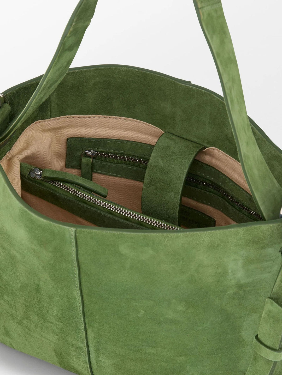BECKSÖNDERGAARD Suede Fraya Small Bag Banana Palm Green
