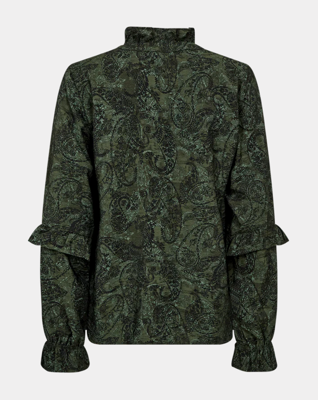 FREEQUENT FQMolin-Blouse Kombu Green w. Black