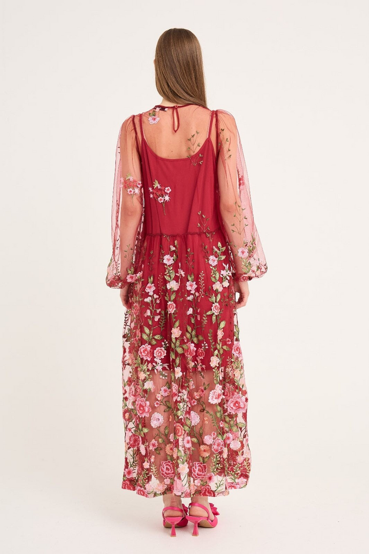 A-VIEW Fuschia Dress Bordeaux/rose