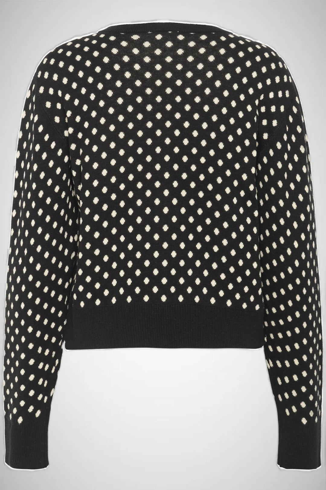 SOAKED IN LUXURY Gya Cardigan Black W Sandshell Dot