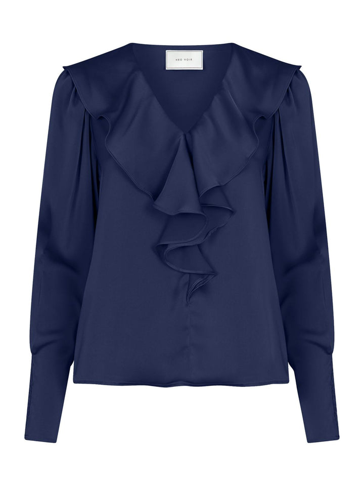 NEO NOIR Sandie Sateen Blouse Navy