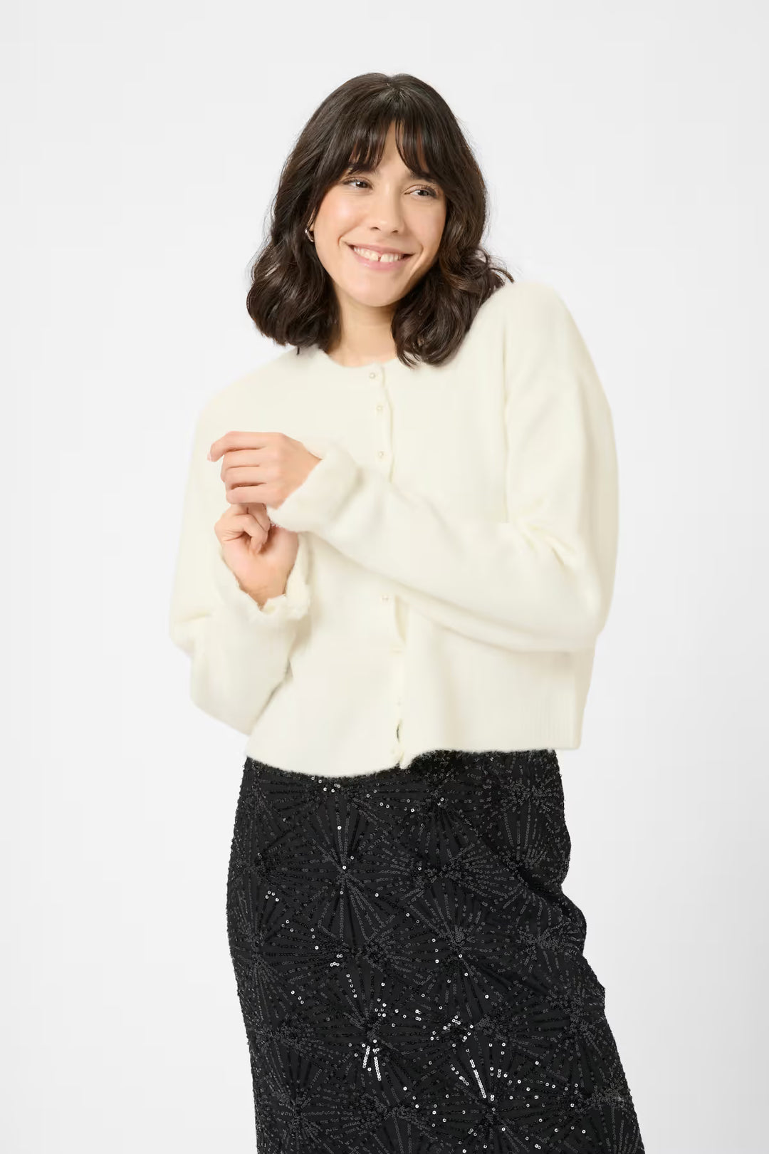 KAFFE KAcourson Knit Cardigan Chalk