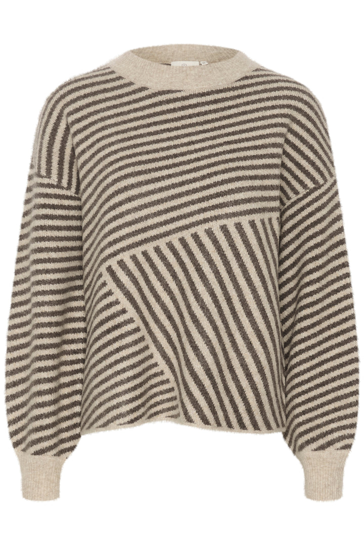 KAFFE KAverana Knit Pullover Feather Gray mel. Brown