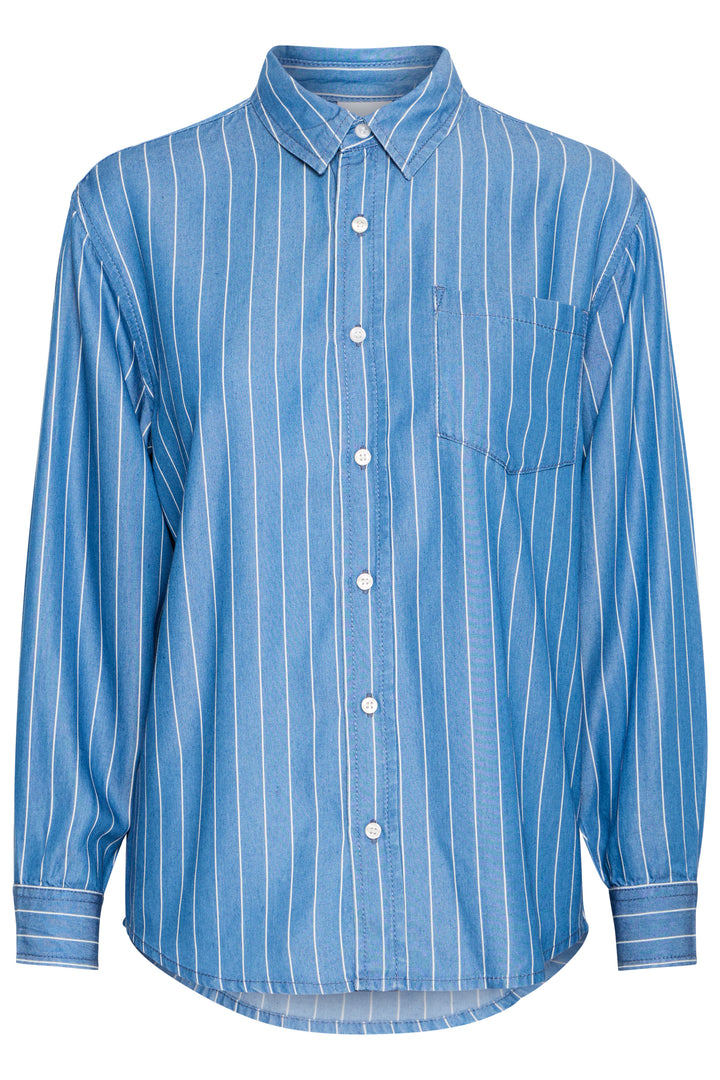 ICHI IHbeccos SH Blue Pinstripe