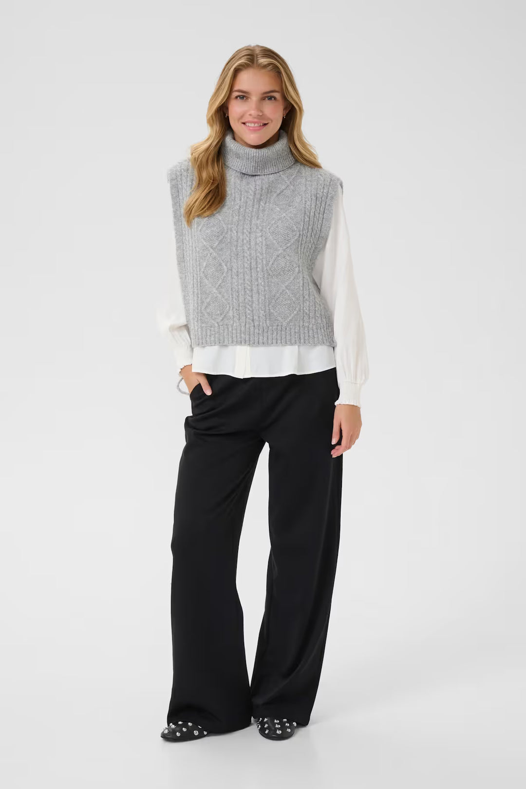 CREAM CRFrina Knit Slipover Grey Melange