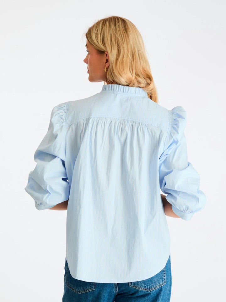 NEO NOIR Barba Stripe Blouse Light Blue