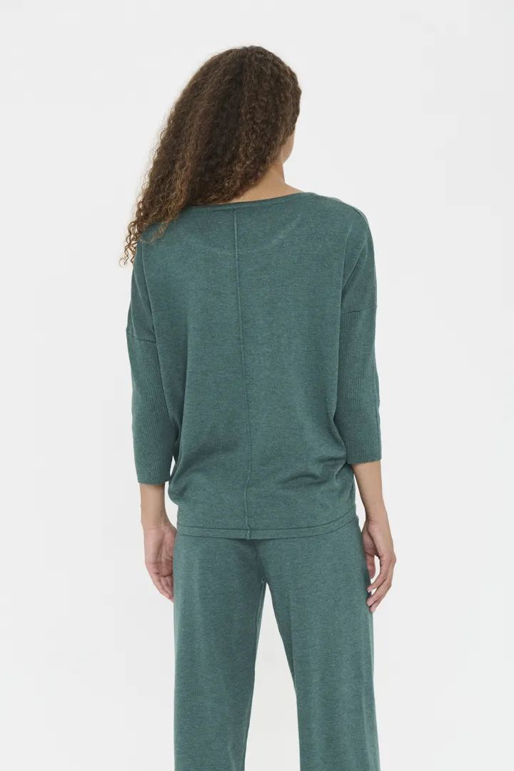 SAINT TROPEZ A2561 MilaSZ R-Neck Pullover June Bug Melange