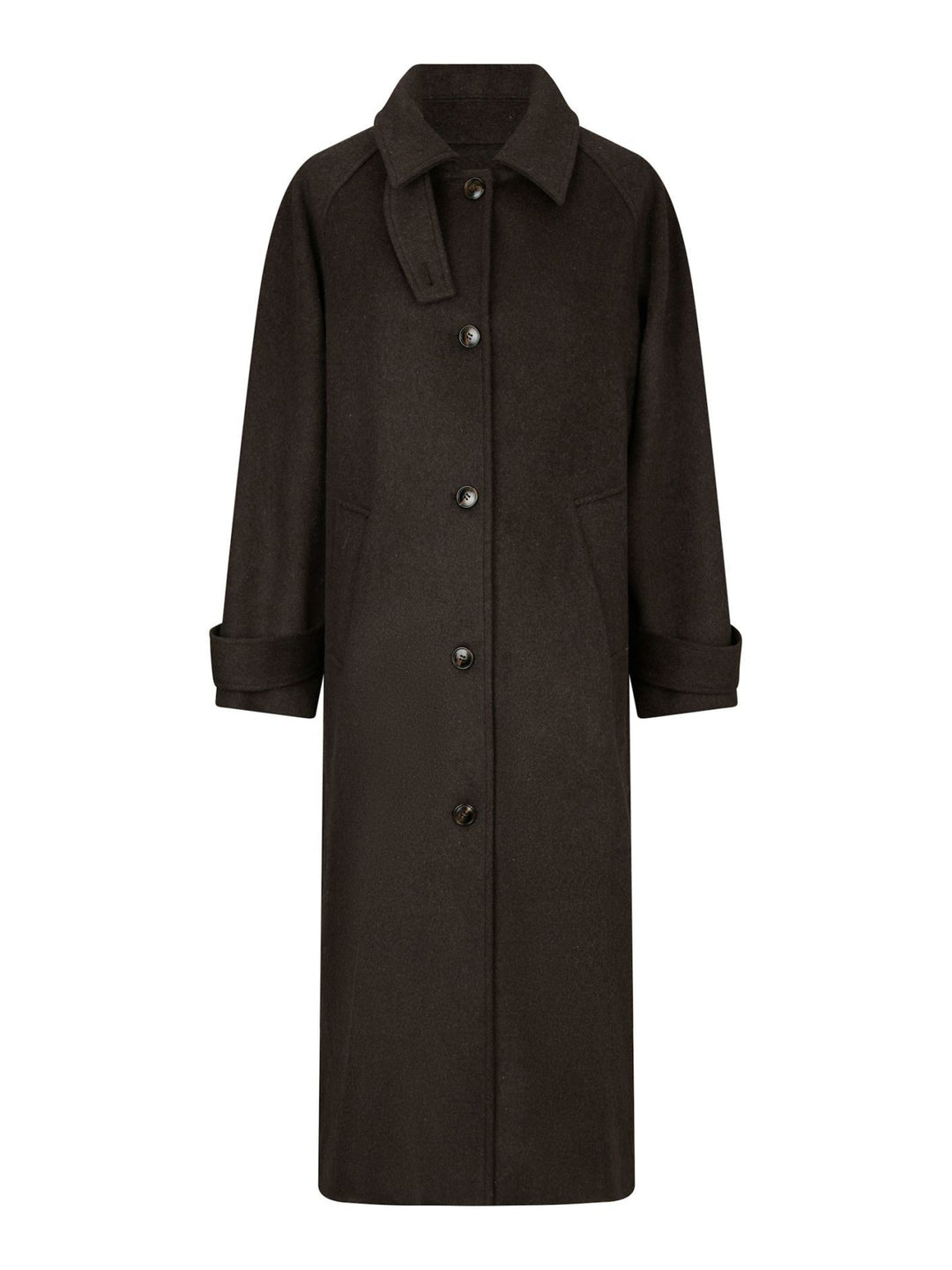 NEO NOIR Keaton Wool Coat Chocolate Brown
