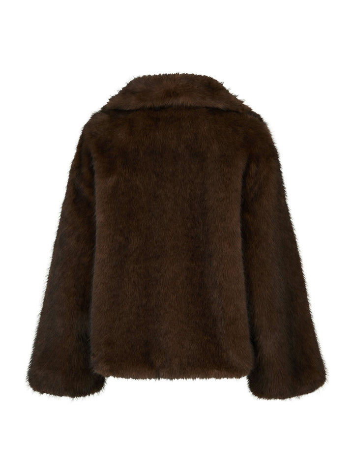 NEO NOIR Stephanie Faux Fur Jacket Brown