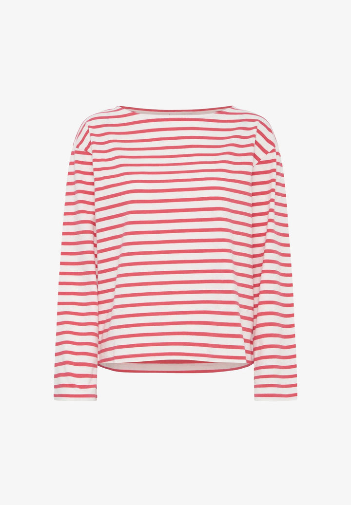 ICHI IHmira Boatneck LS2 Teaberry/Cloud Dancer