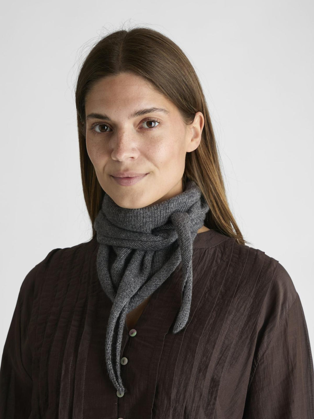 NEO NOIR Misty Knit Scarf Antracit Melange