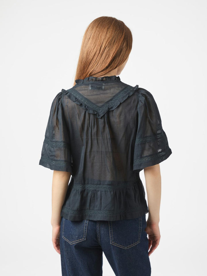 NEO NOIR Evienne S Voile Top Navy