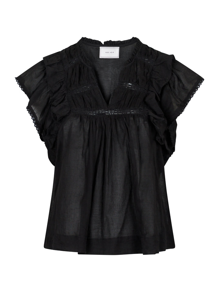 NEO NOIR Jayla S Voile Top Black