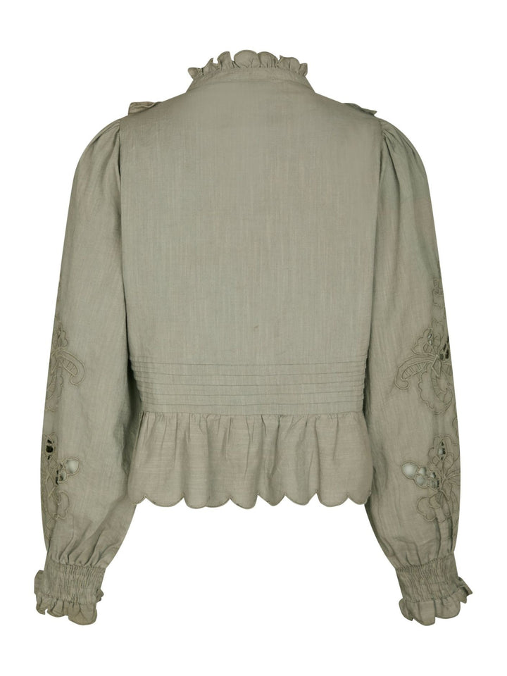 NEO NOIR Petrine Embroidery Blouse Smoke Green