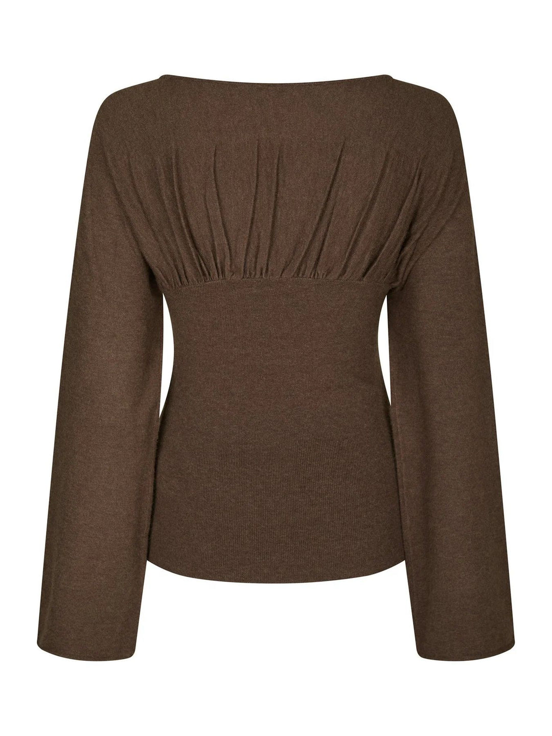 NEO NOIR Kaiba Knit Blouse Brown Melange