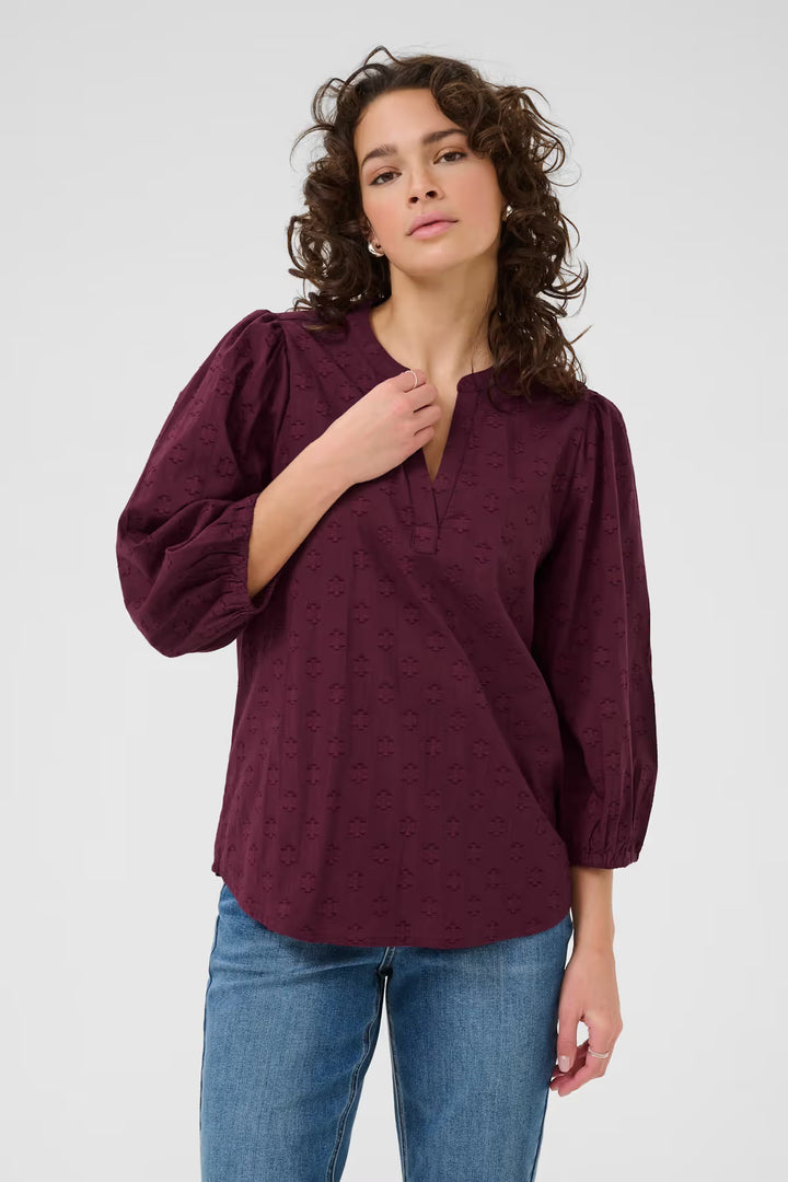 KAFFE KAenya Blouse 3/4 SL Windsor Wine