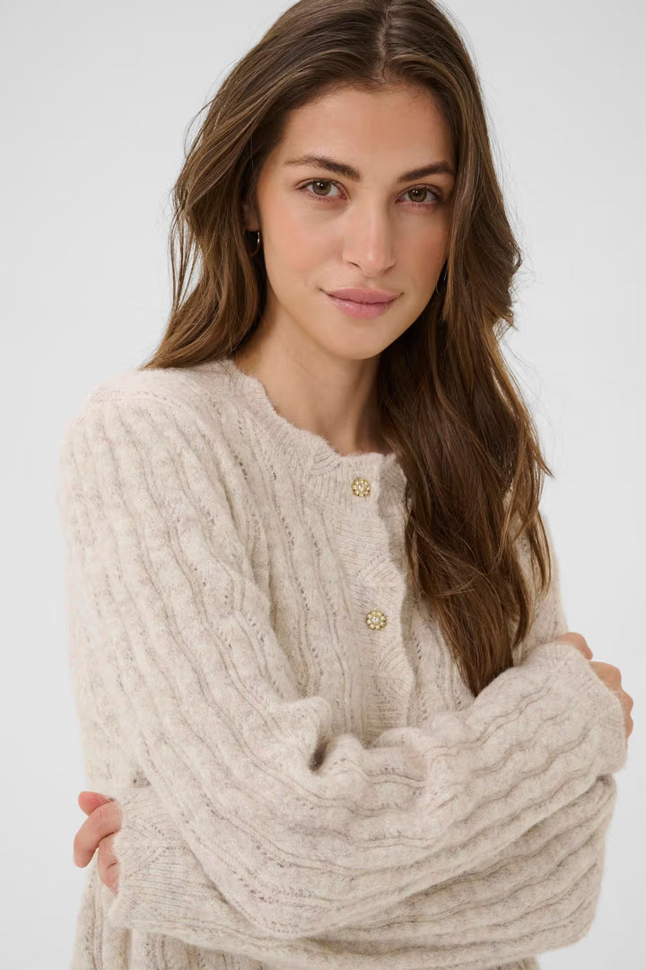 CREAM CRJunah Cardigan Oat Melange