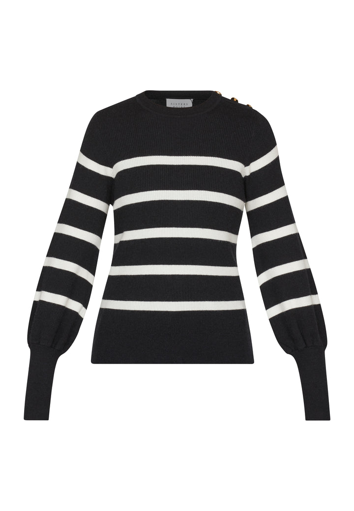 SISTERS POINT Hani-Stripe1 Black/Cream