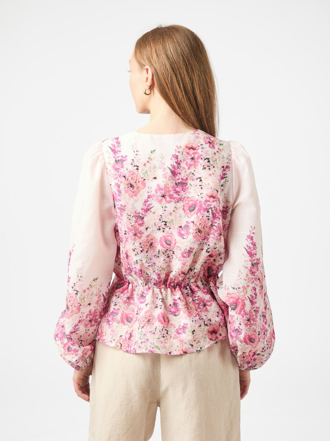NEO NOIR Fie Flower Print Blouse Rose