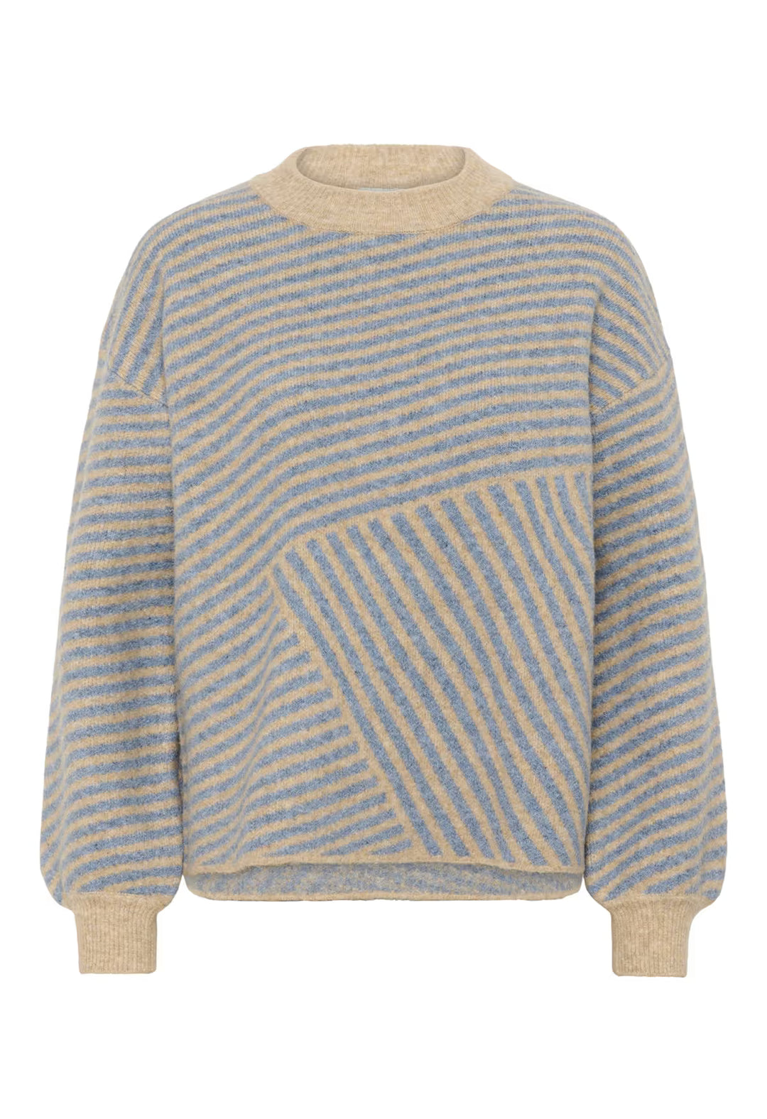 KAFFE KAverana Knit Pullover Feather Grey Mel / Windward Blue