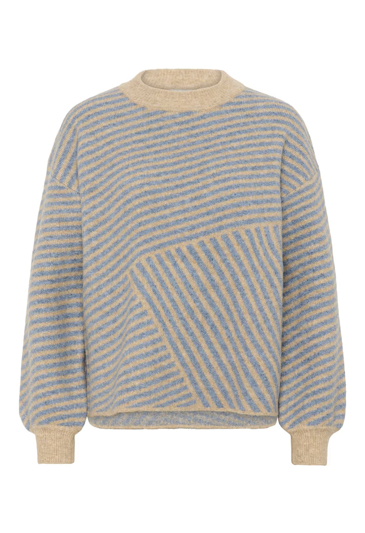 KAFFE KAverana Knit Pullover Feather Grey Mel / Windward Blue
