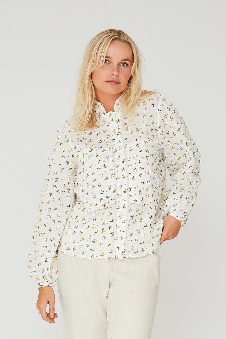 A-VIEW Tiffany Shirt White/Yellow