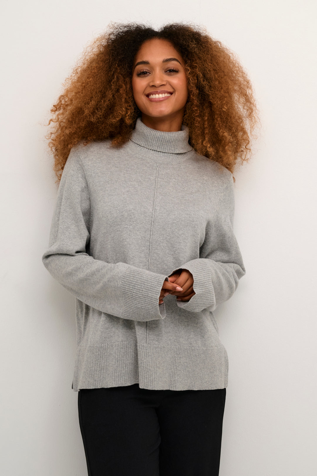 CREAM CRAnva Rollneck Pullover Grey Melange