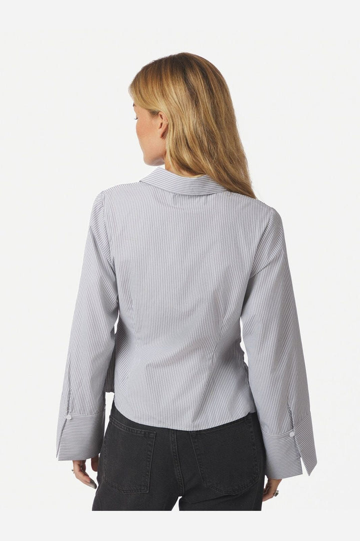 NEO NOIR Fenli Striped Shirt Grey