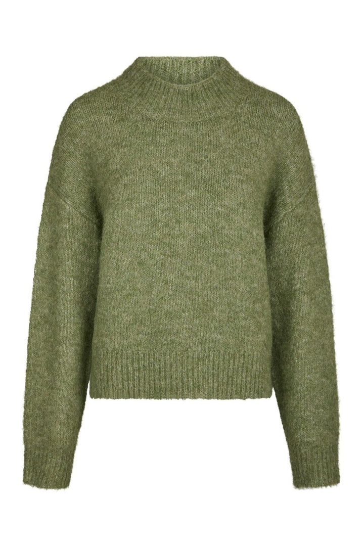 NEO NOIR Paulina Fluffy Knit Blouse Dusty Green