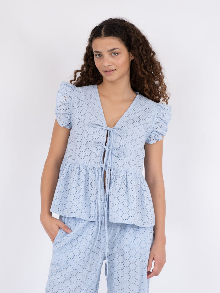 NEO NOIR Palasi Broiderie Top Light Blue