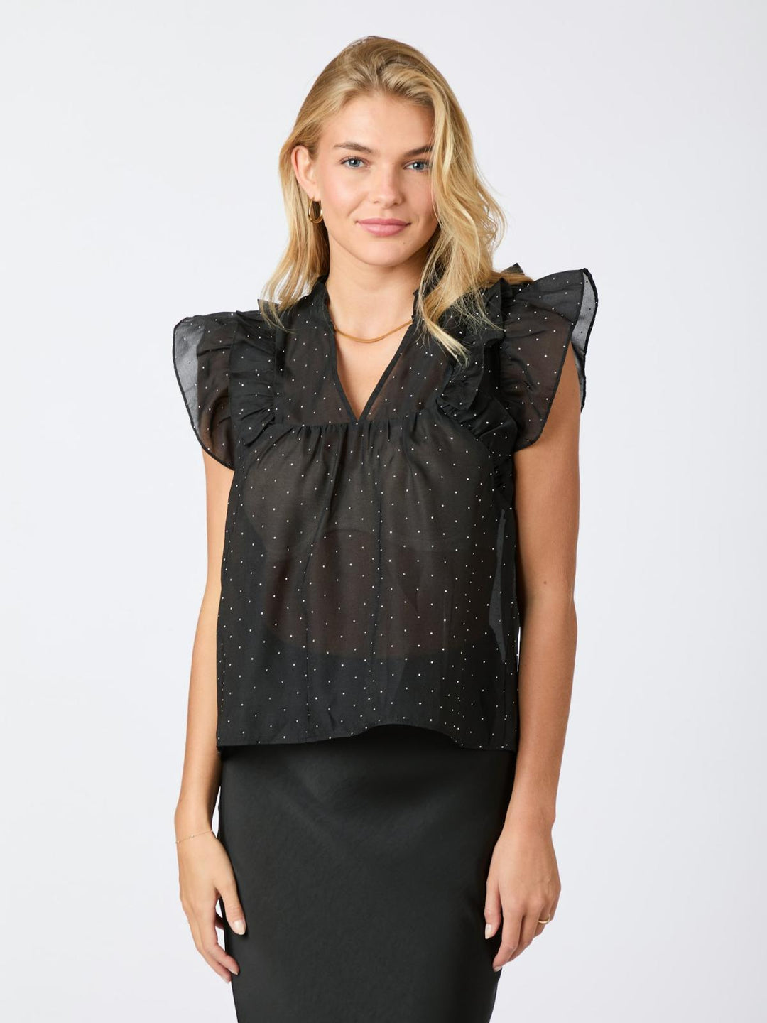 NEO NOIR Jayla Bedazzled Top Black