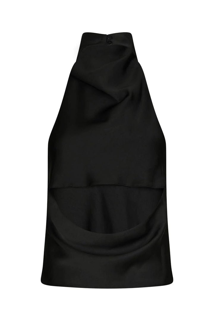 NEO NOIR Sania Heavy Satin Top Black