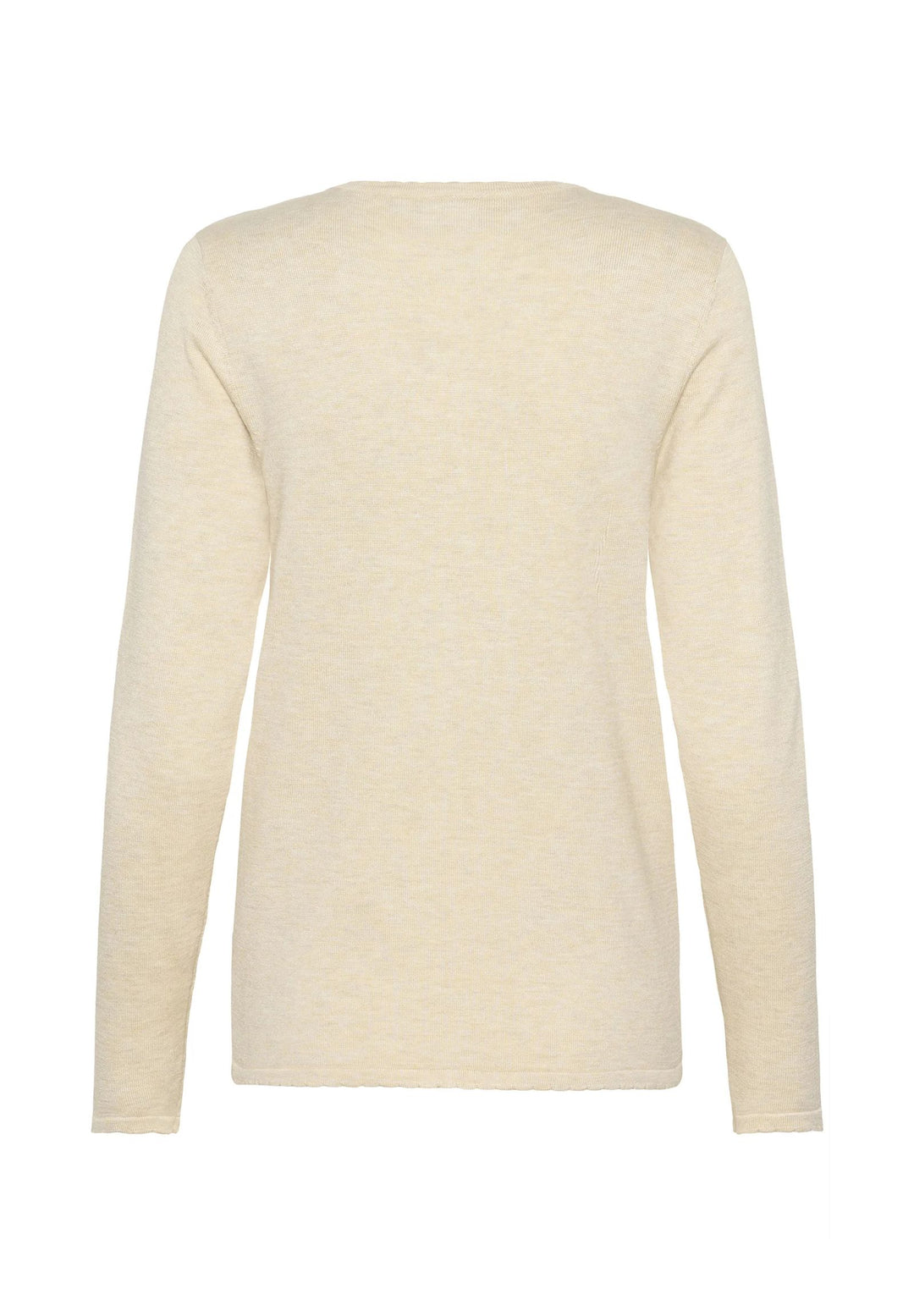 SAINT TROPEZ milaSZ LS V-Neck Brown Rice Melange