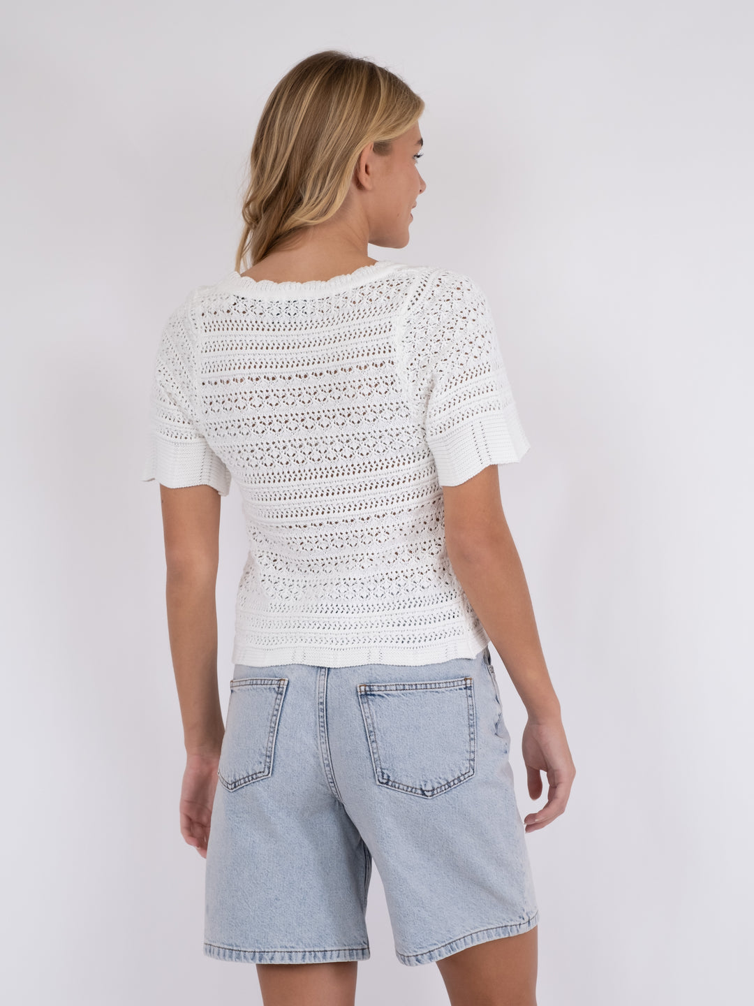 NEO NOIR Meiko Knit Blouse Off White