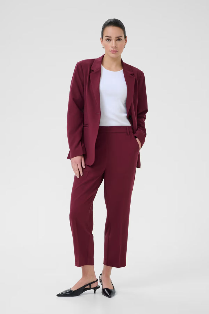 KAFFE KAsakura HW Cropped Pants Windsor Wine