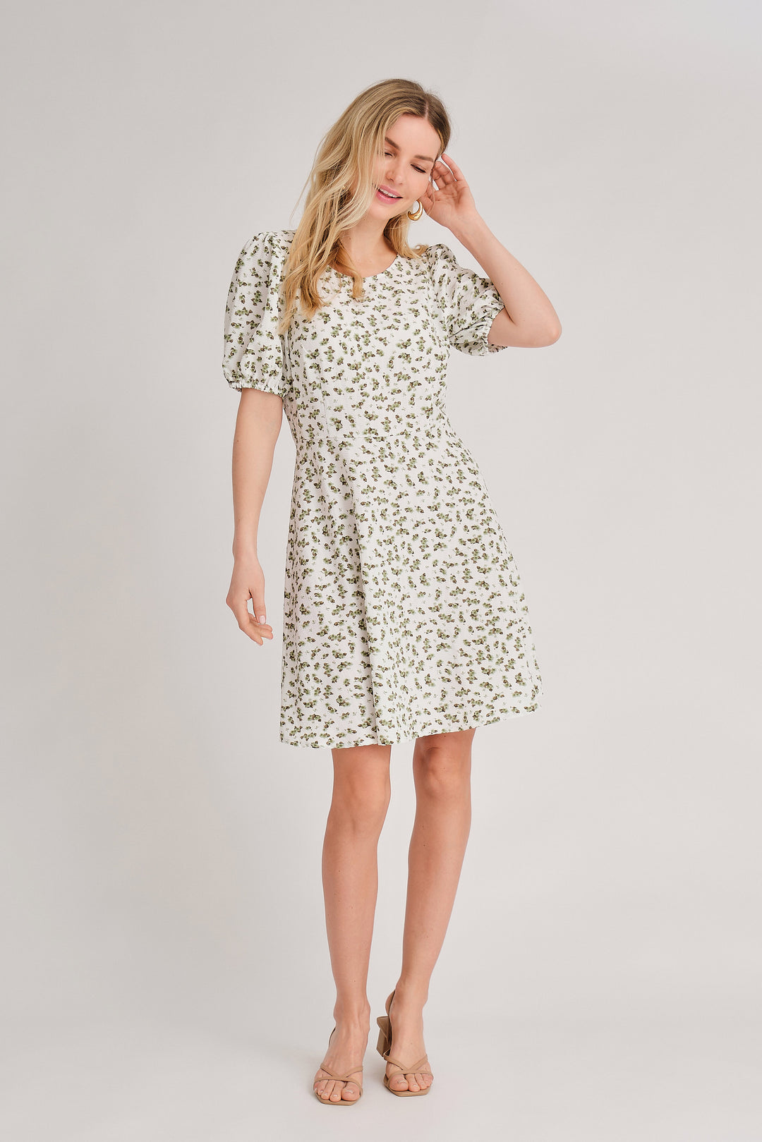 A-VIEW Gino Dress White/Green