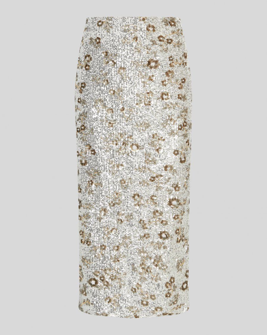 MSCH COPENHAGEN MSCHMagnolia Hw Skirt Emb Silver/T Coco