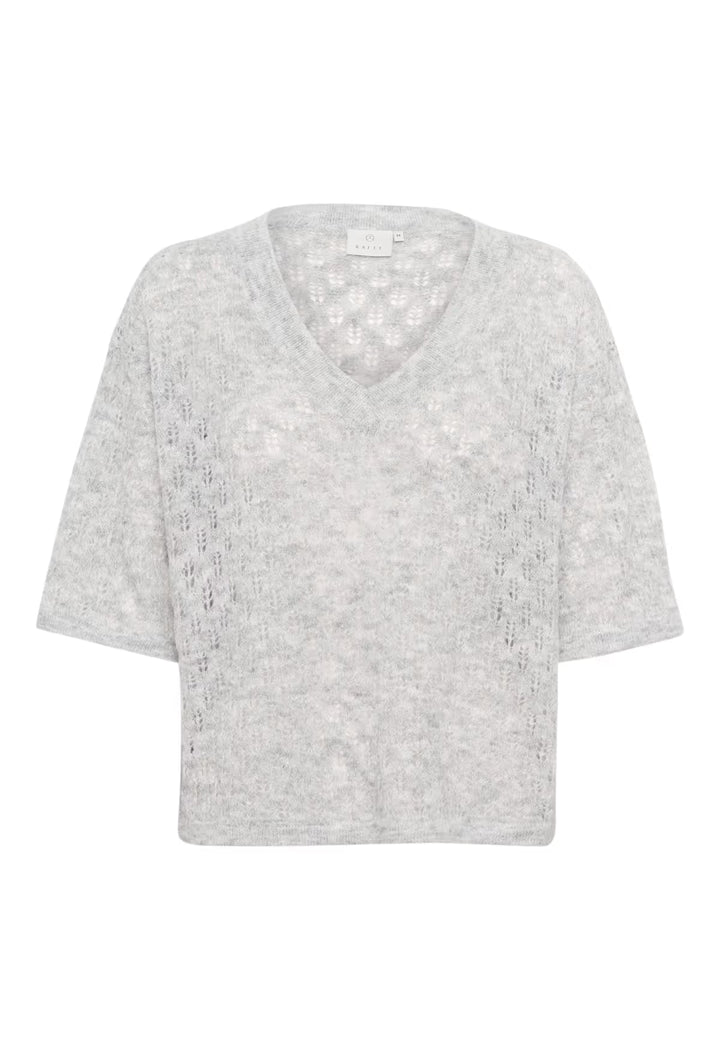 KAFFE KAlourine V-Neck Pullover Light Grey Melange