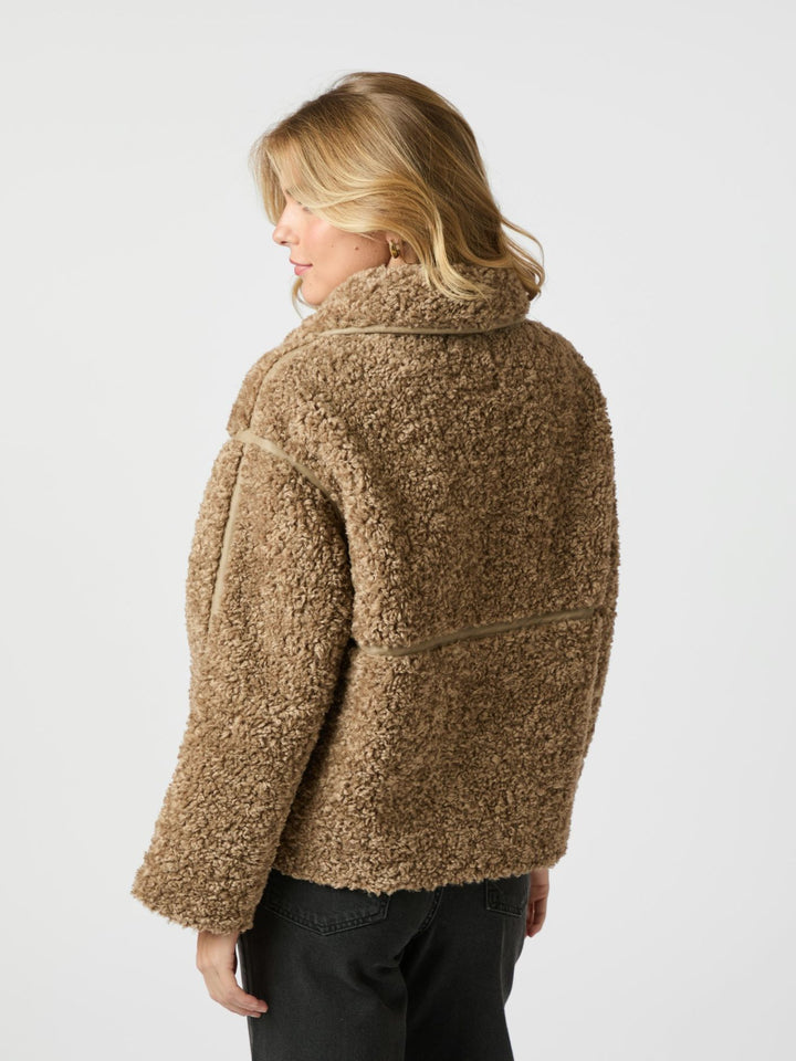 NEO NOIR Castor Faux Jacket Taupe