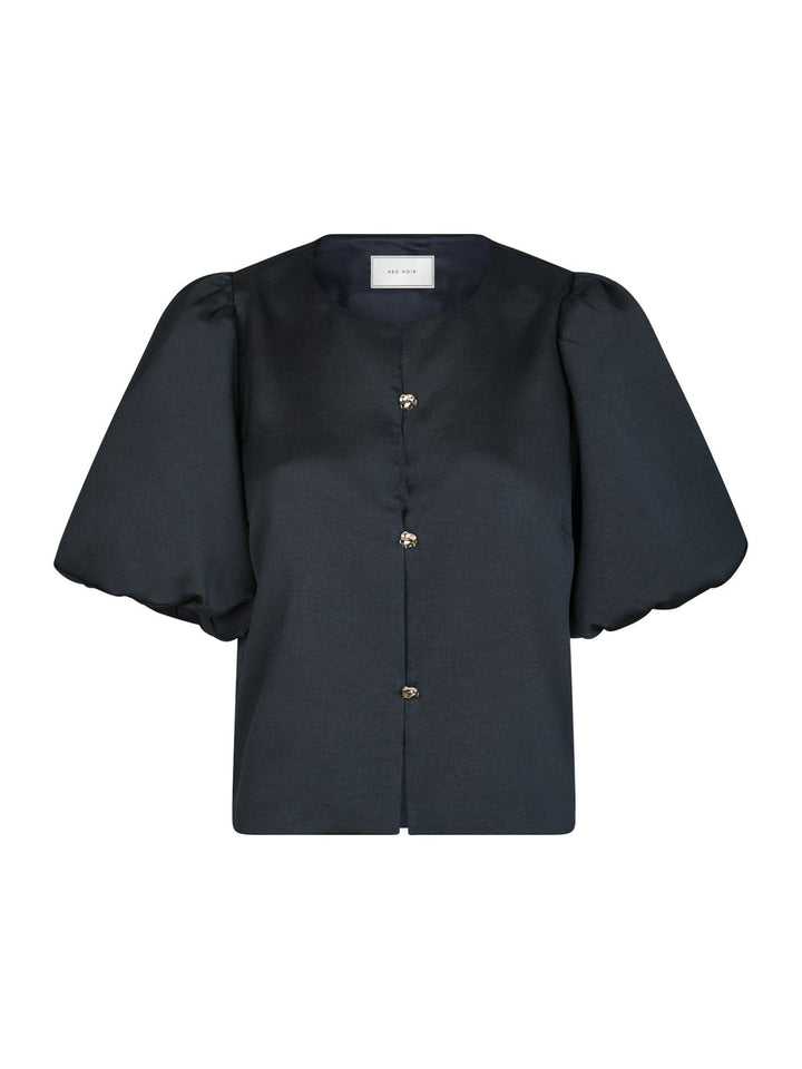NEO NOIR Aisa Dull Satin Blouse Navy