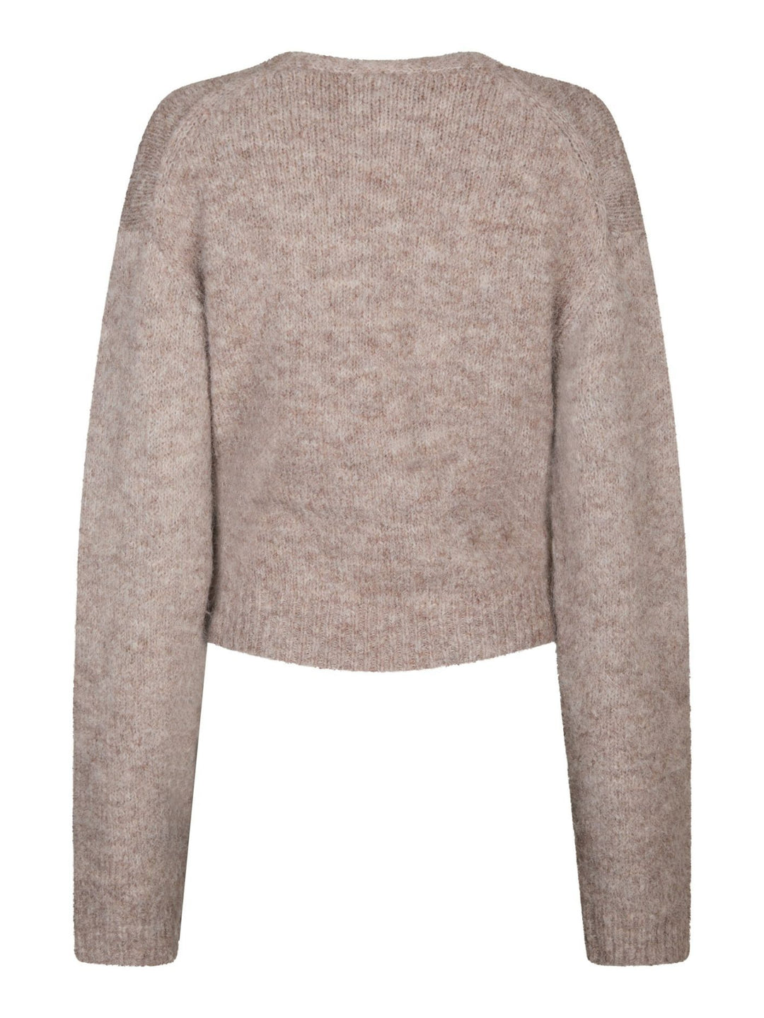 NEO NOIR Ronia Fluffy Wrap Knit Cardigan Beige Melange